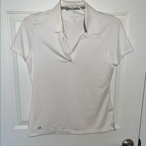 Adidas White Polo Shirt Fitted Short Sleeve